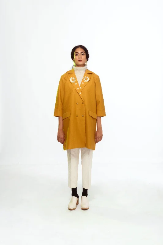 Sun Merino Wool Coat Double-Layered Poncho