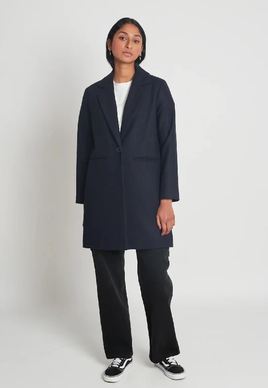 Supernova Coat - Navy Knit Longline Duster