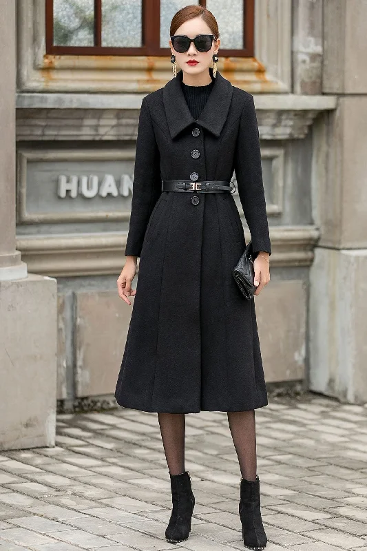 Vintage 1960s Single Breasted Long Wool Coat 3147 Softshell Outdoor Jacket