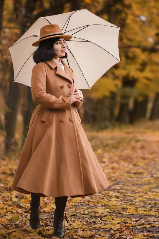 Vintage inspired Double breasted maxi wool coat 2496 Luxury Cashmere Wrap
