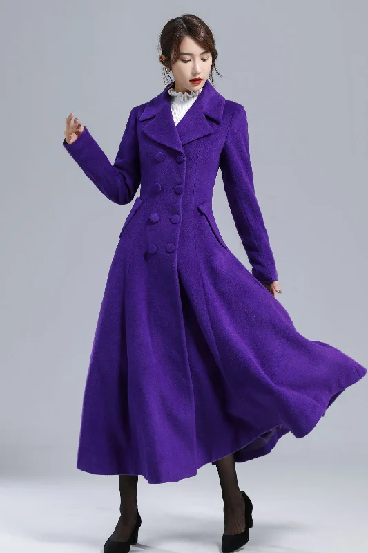 Vintage Inspired Long Wool Princess Coat 3237 Velvet Evening Cape