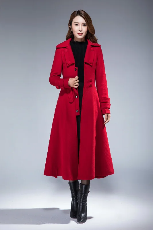 Winter wool coat, long wool coat 1858# Structured Wool Blazer