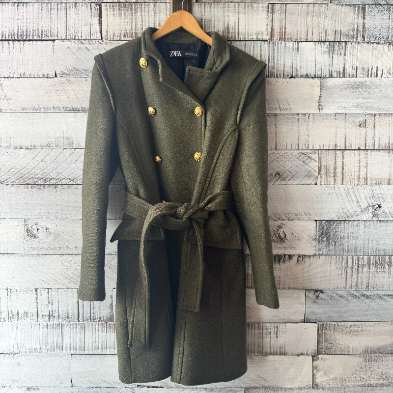 Zara Size M Coat Puff Sleeve Overcoat