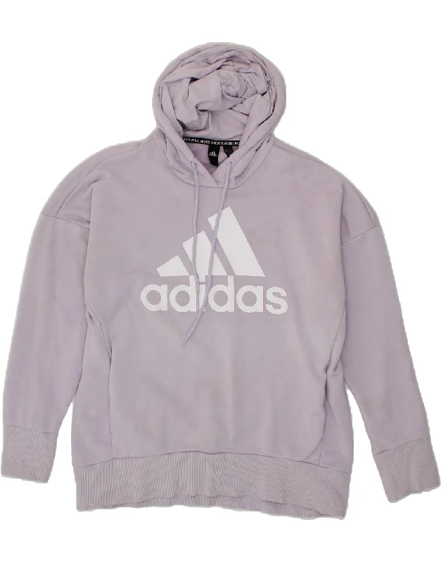 ADIDAS Womens Graphic Hoodie Jumper UK 16/18 Large Purple Cotton Hoodie with Raglan Sleeves Sporty Comfortable ADIDAS Womens Graphic Hoodie Jumper UK 16/18 Large Purple Cotton Hoodie with Raglan Sleeves Sporty Comfortable