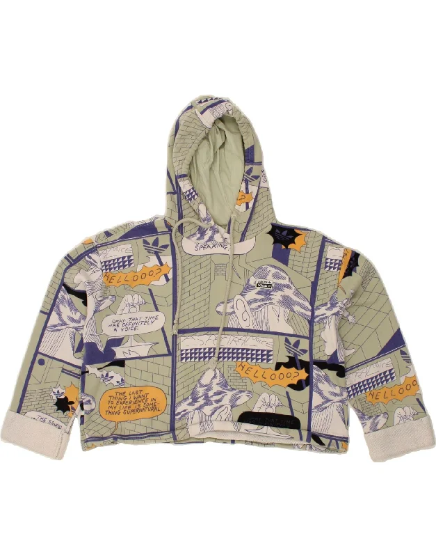 ADIDAS Womens Oversized Abstract Pattern Hoodie Jumper UK 8 Small Grey Zip Hoodie Drawstring Kangaroo Pocket ADIDAS Womens Oversized Abstract Pattern Hoodie Jumper UK 8 Small Grey Zip Hoodie Drawstring Kangaroo Pocket