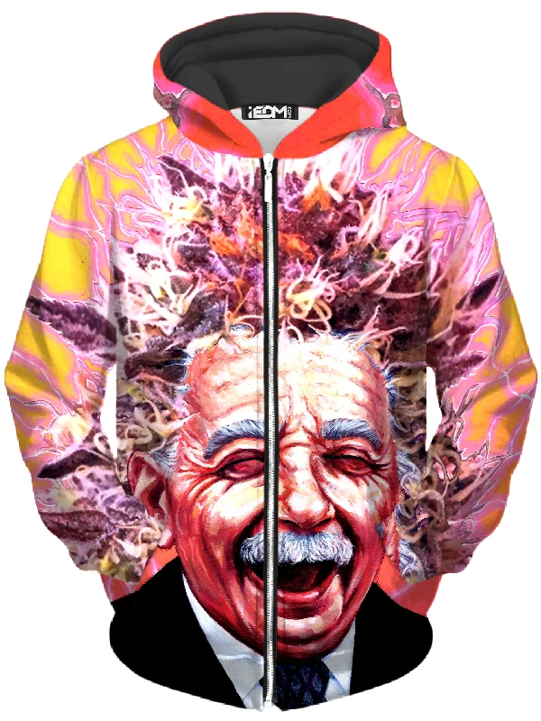 Albert Pinestein Unisex Zip-Up Hoodie Hoodie with High Neck Warm Protective