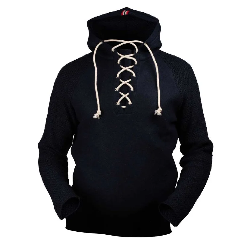 Boiled Hoodie Laced | Men's Hoodie with Button Classic Timeless