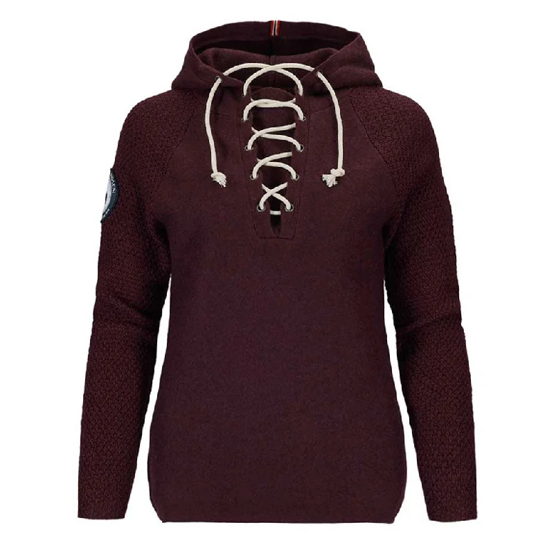 Boiled Hoodie Laced | Women's Hoodie with Mock Neck Collared Structured