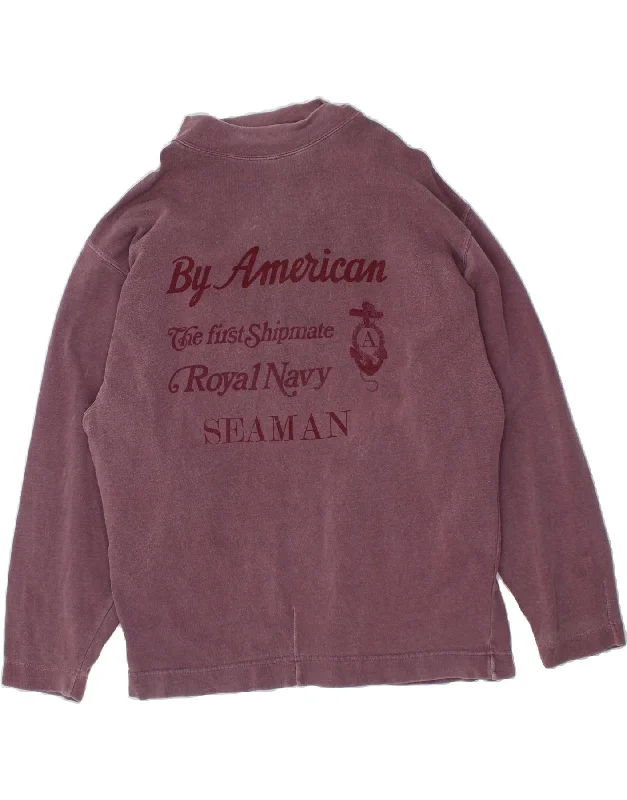 BY AMERICAN Mens Loose Fit Graphic Sweatshirt Jumper Medium Maroon Cotton Hoodie with Full-Zip Functional Layering BY AMERICAN Mens Loose Fit Graphic Sweatshirt Jumper Medium Maroon Cotton Hoodie with Full-Zip Functional Layering