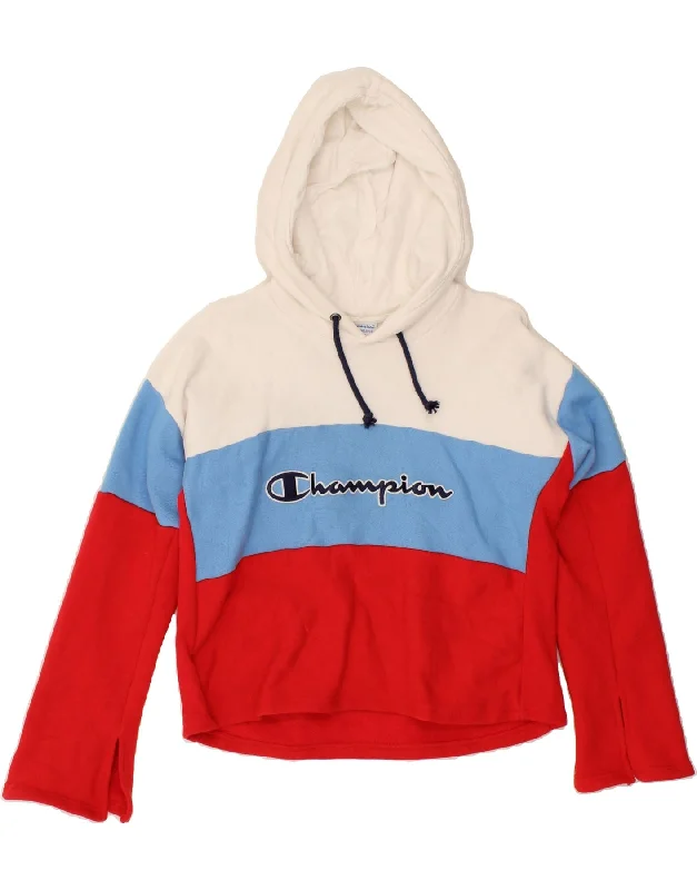 CHAMPION Womens Graphic Hoodie Jumper UK 16 Large Multicoloured Hoodie with Rolled Sleeves Casual Relaxed CHAMPION Womens Graphic Hoodie Jumper UK 16 Large Multicoloured Hoodie with Rolled Sleeves Casual Relaxed