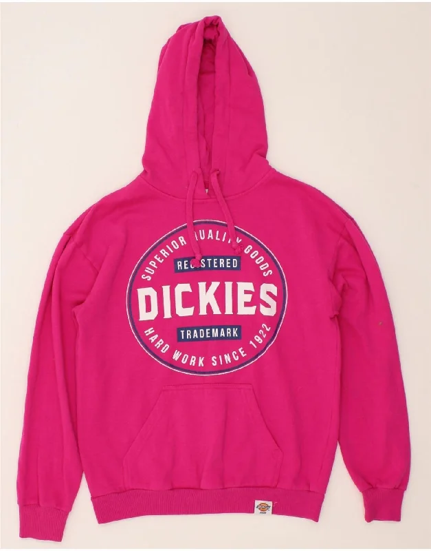 DICKIES Womens Oversized Graphic Hoodie Jumper UK 6 XS Pink Polyester Hoodie with High-Low Hem Asymmetrical Trendy DICKIES Womens Oversized Graphic Hoodie Jumper UK 6 XS Pink Polyester Hoodie with High-Low Hem Asymmetrical Trendy