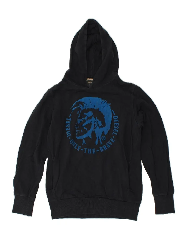 DIESEL Mens Graphic Hoodie Jumper Small Navy Blue Cotton Hoodie Dress Longline Feminine DIESEL Mens Graphic Hoodie Jumper Small Navy Blue Cotton Hoodie Dress Longline Feminine
