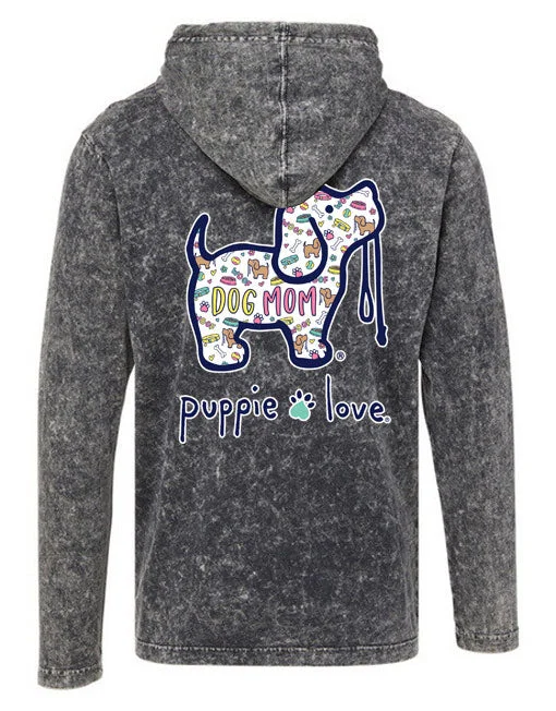 DOG MOM PATTERN PUP, ADULT HOODIE TEE Hoodie with Full-Zip Functional Layering