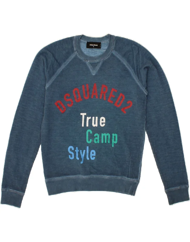 DSQUARED2 Mens Graphic Sweatshirt Jumper XS Blue Cotton Hoodie with Logo Branding Identity DSQUARED2 Mens Graphic Sweatshirt Jumper XS Blue Cotton Hoodie with Logo Branding Identity