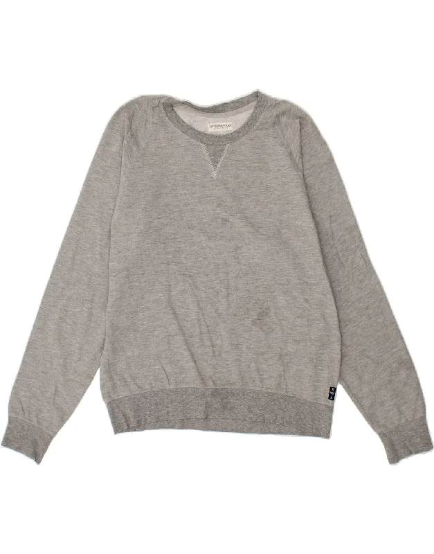 EMPORIO ARMANI Mens Graphic Sweatshirt Jumper Medium Grey Hoodie with Hem Ribbing Snug Secure EMPORIO ARMANI Mens Graphic Sweatshirt Jumper Medium Grey Hoodie with Hem Ribbing Snug Secure