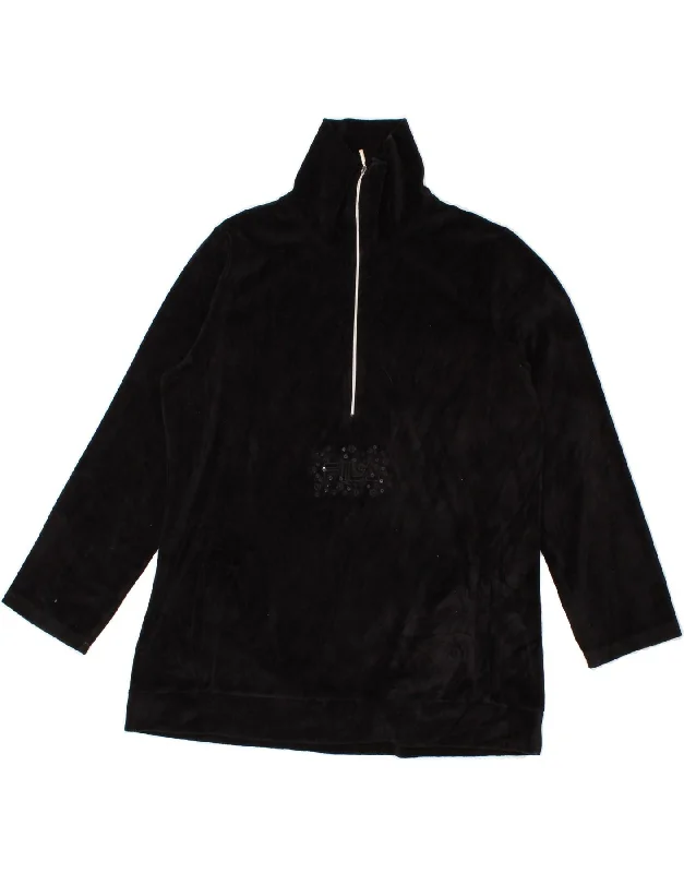 FILA Womens Zip Neck Sweatshirt Jumper UK 16 Large Black Hoodie with Ribbed Cuffs Snug Fit Comfort FILA Womens Zip Neck Sweatshirt Jumper UK 16 Large Black Hoodie with Ribbed Cuffs Snug Fit Comfort