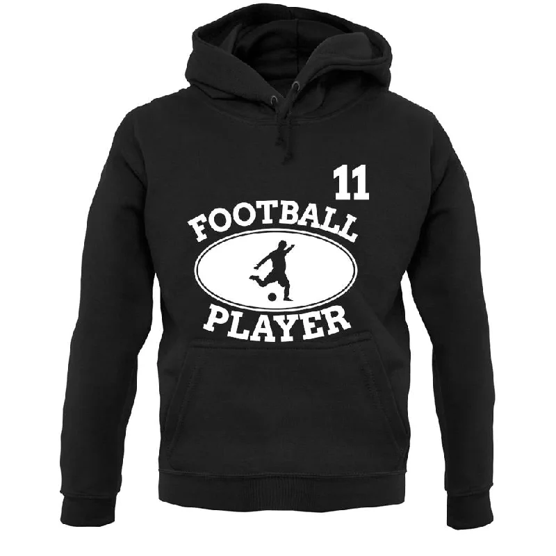 Football Player 11 Unisex Hoodie Hoodie with Hem Elastic Stretchable Comfortable
