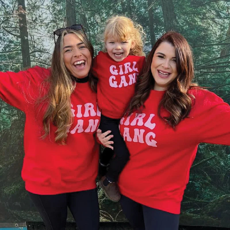 Girl Gang Retro Matching Red Sweatshirts Hoodie with Magnetic Closure Innovative Modern Girl Gang Retro Matching Red Sweatshirts Hoodie with Magnetic Closure Innovative Modern