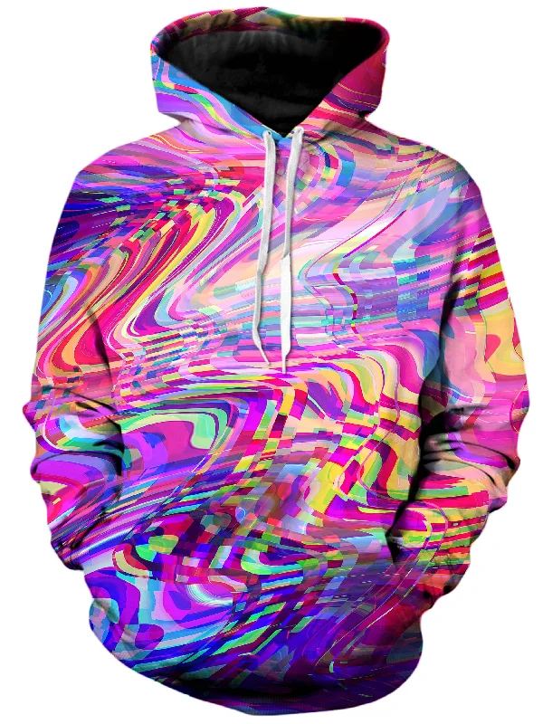 Glitch Waves Unisex Hoodie Hoodie with Contrast Stitching Detailed Premium
