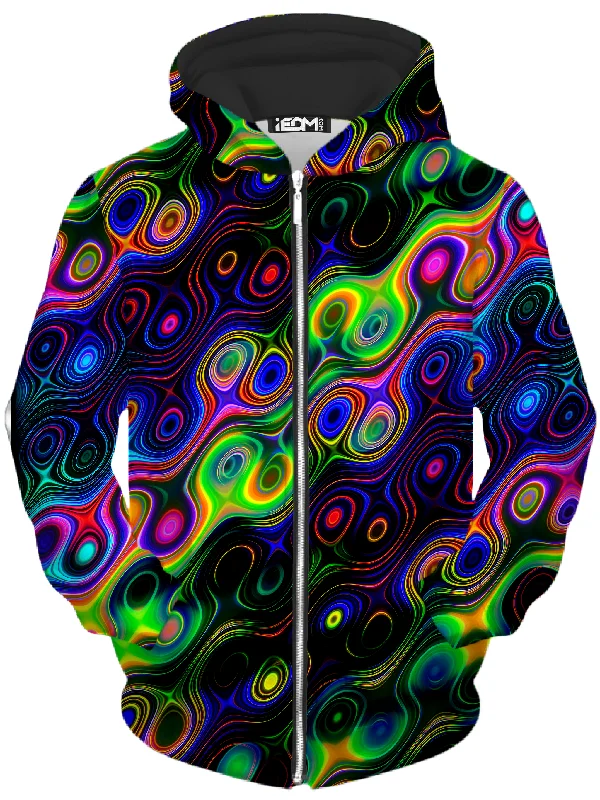 Glow with the Flow Unisex Zip-Up Hoodie Hoodie Crop Top Short Trendy
