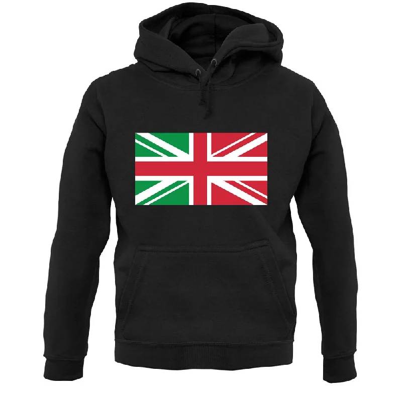 Italy Union Jack Flag Unisex Hoodie Oversized Hoodie Comfort Casual