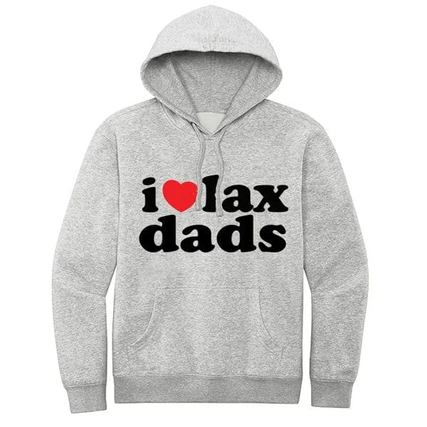 Lax Fan Original Hoodie - I Heart Lax Dads Hoodie with Half-Zip Sporty Casual