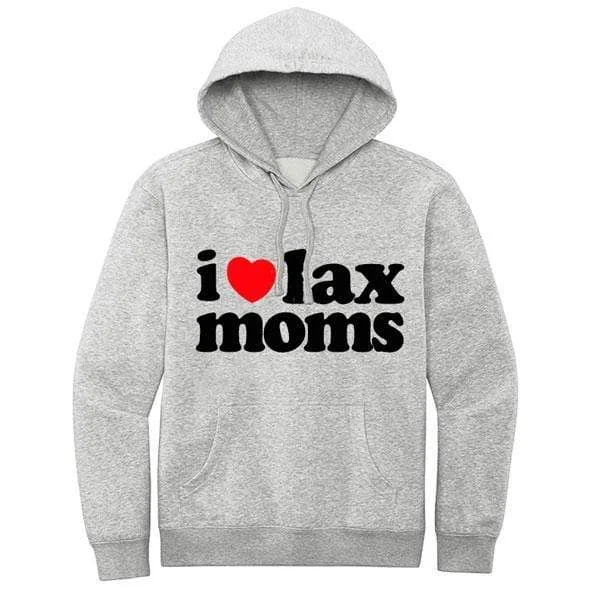 Lax Fan Original Hoodie - I Heart Lax Moms Hoodie with Snap Buttons Easy Quick