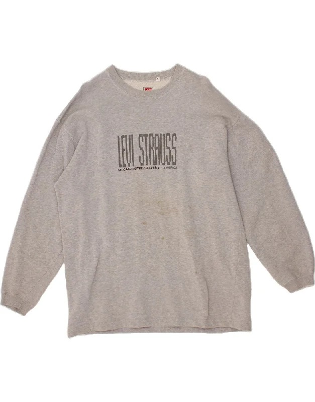 LEVI'S Mens Graphic Sweatshirt Jumper XL Grey Cotton Hoodie with Turtle Neck Cozy Winter LEVI'S Mens Graphic Sweatshirt Jumper XL Grey Cotton Hoodie with Turtle Neck Cozy Winter