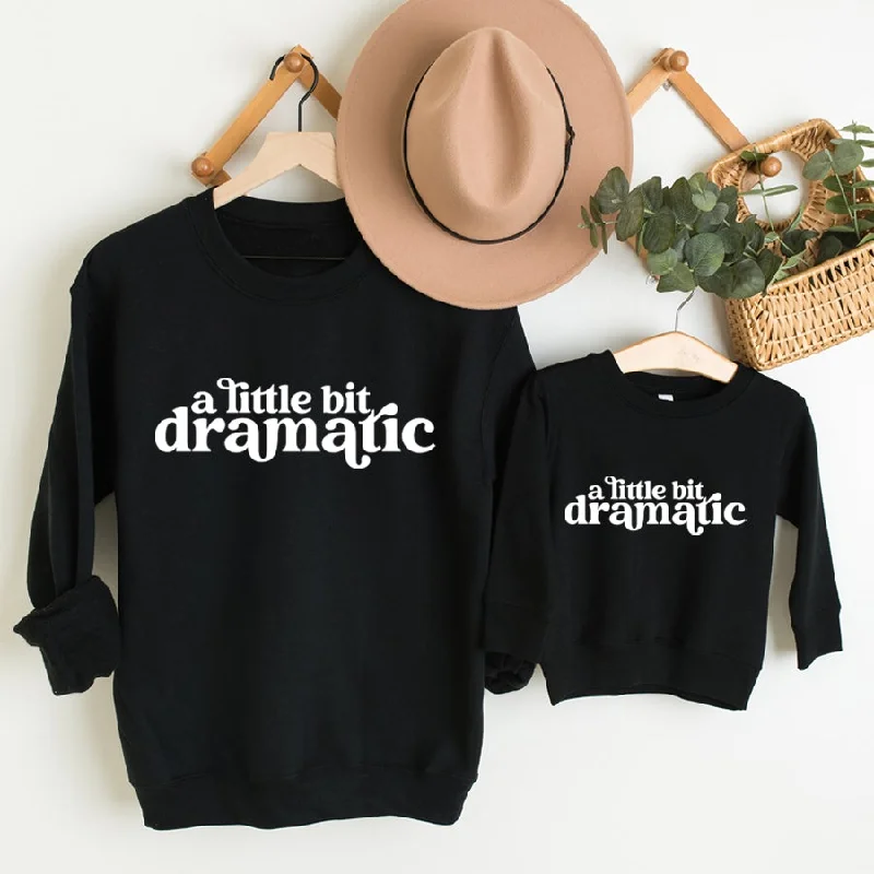 Little Bit Dramatic Mum & Kid Matching Black Sweatshirts Hoodie with Zipper Versatile Modern Little Bit Dramatic Mum & Kid Matching Black Sweatshirts Hoodie with Zipper Versatile Modern