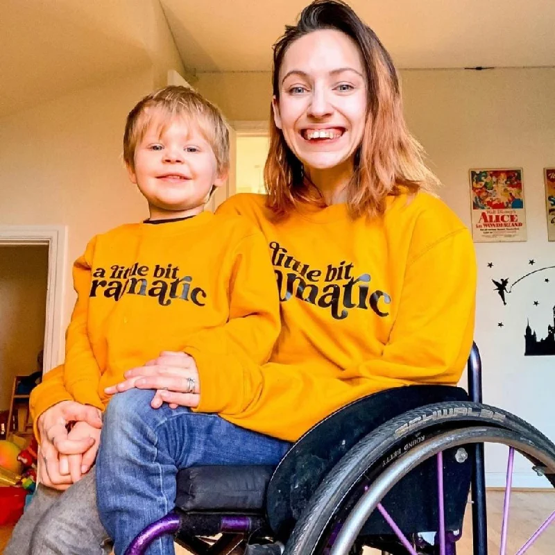 Little Bit Dramatic Mum & Kid Matching Mustard Sweatshirts Hoodie with Color Block Contrast Stylish Little Bit Dramatic Mum & Kid Matching Mustard Sweatshirts Hoodie with Color Block Contrast Stylish