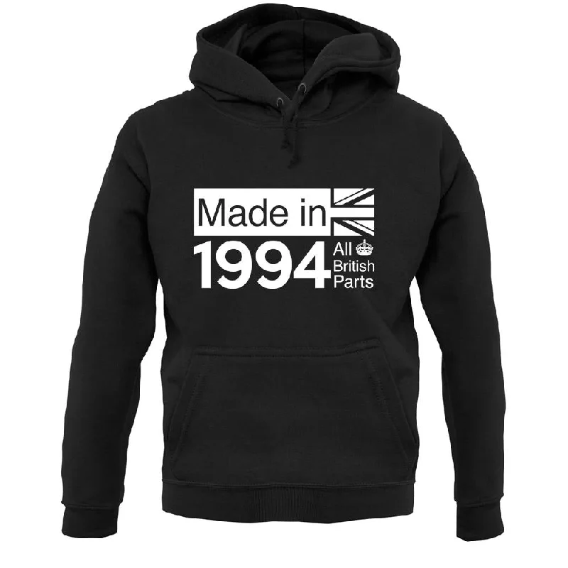 Made In 1994 All British Parts Crown Unisex Hoodie Hoodie with Tied Waist Feminine Flattering