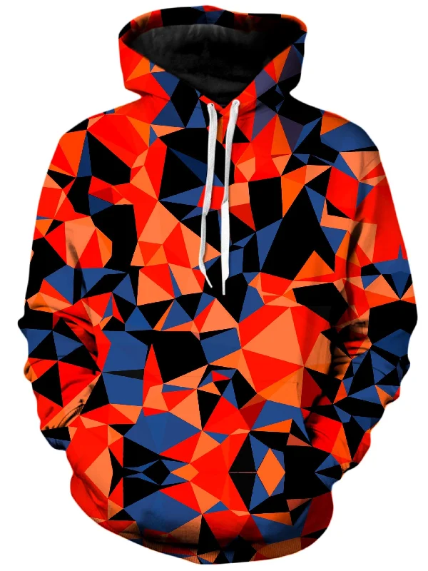 Orange and Black Geo Unisex Hoodie Hooded Sweatshirt Casual Wear Street Style