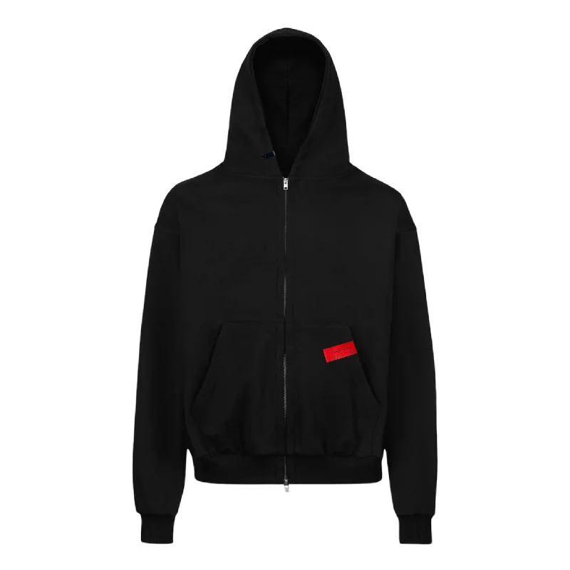 PARTCH Must Zipped Hoodie Oversized Black Cotton Hoodie with Sequins Glamorous Eye-catching PARTCH Must Zipped Hoodie Oversized Black Cotton Hoodie with Sequins Glamorous Eye-catching