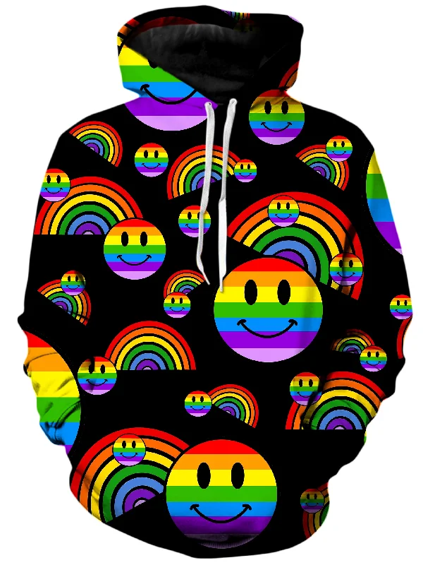 Rainbow Love Unisex Hoodie Hoodie with Hidden Zipper Minimalist Clean