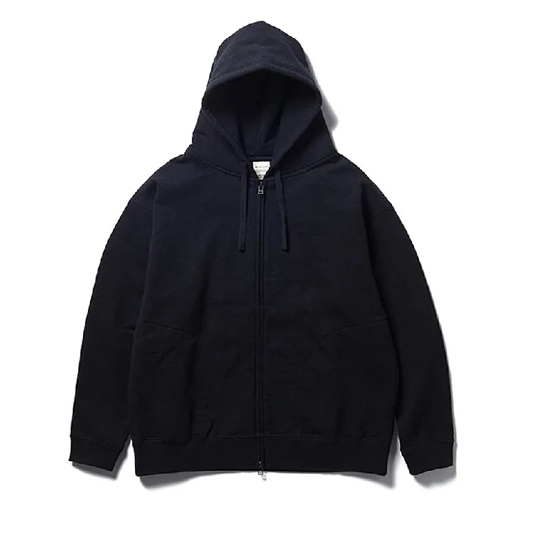 Recycled Cotton Zip Up Hoodie Hoodie with Hem Elastic Stretchable Comfortable