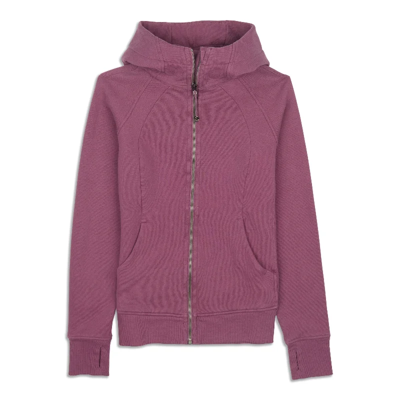 Scuba Full Zip Hoodie Hoodie with Frayed Bohemian Relaxed