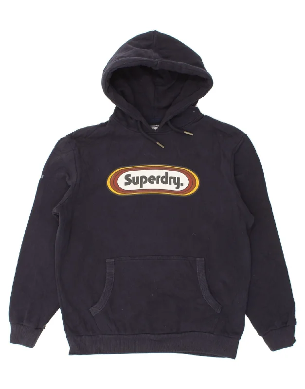 SUPERDRY Mens Graphic Hoodie Jumper 2XL Navy Blue Cotton Hoodie with Double Zipper Versatile Adjustable SUPERDRY Mens Graphic Hoodie Jumper 2XL Navy Blue Cotton Hoodie with Double Zipper Versatile Adjustable