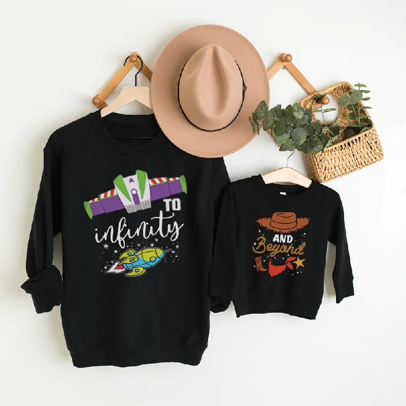 To Infinity & Beyond Matching Black Sweatshirts Hoodie with Hidden Zipper Minimalist Clean To Infinity & Beyond Matching Black Sweatshirts Hoodie with Hidden Zipper Minimalist Clean