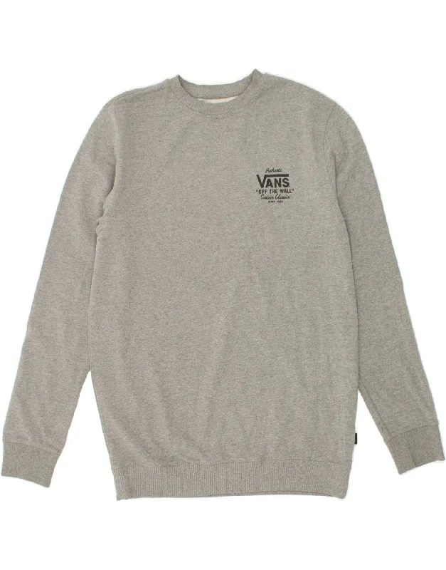 VANS Mens Graphic Sweatshirt Jumper Medium Grey Cotton Hoodie with Hem Lace Feminine Delicate VANS Mens Graphic Sweatshirt Jumper Medium Grey Cotton Hoodie with Hem Lace Feminine Delicate
