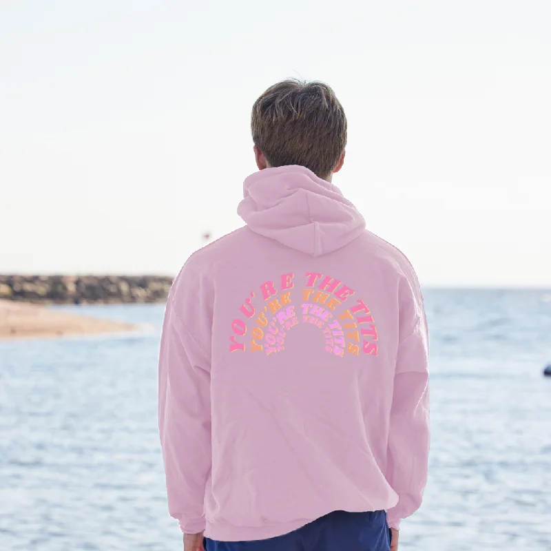 You're The Tits Hoodie Hoodie with Mock Neck Collared Structured