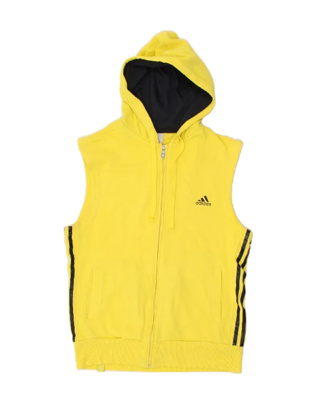 ADIDAS Girls Sleeveless Zip Hoodie Sweater 13-14 Years Yellow Cotton Collared Crew Neck Turtle Neck ADIDAS Girls Sleeveless Zip Hoodie Sweater 13-14 Years Yellow Cotton Collared Crew Neck Turtle Neck