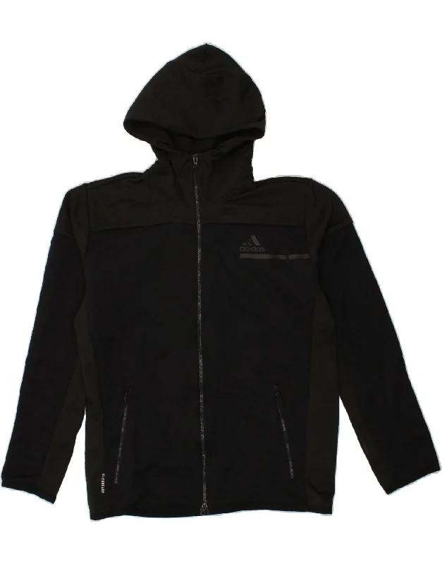 ADIDAS Mens Aeroready Zip Hoodie Sweater Large Black Cotton Collared Crew Neck Turtle Neck ADIDAS Mens Aeroready Zip Hoodie Sweater Large Black Cotton Collared Crew Neck Turtle Neck