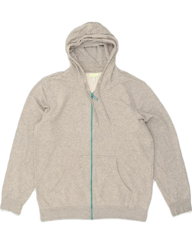 ADIDAS Mens Zip Hoodie Sweater EU 58 2XL Grey Cotton Anti-Pilling Anti-Shrink Durable