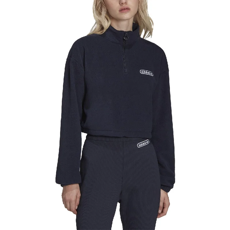 Adidas Retro Luxury 1/4 Zip Cropped Women's Sweater Legend Ink Tailored Straight A-Line Adidas Retro Luxury 1/4 Zip Cropped Women's Sweater Legend Ink Tailored Straight A-Line