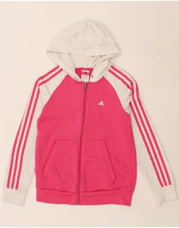 ADIDAS Womens Climalite Zip Hoodie Sweater UK 4/6 XS Pink Colourblock Elasticated Padded Insulated ADIDAS Womens Climalite Zip Hoodie Sweater UK 4/6 XS Pink Colourblock Elasticated Padded Insulated