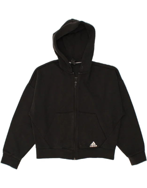 ADIDAS Womens Oversized Crop Zip Hoodie Sweater UK 8/10 Small Black Cotton Polka Dot Checkered Tartan ADIDAS Womens Oversized Crop Zip Hoodie Sweater UK 8/10 Small Black Cotton Polka Dot Checkered Tartan