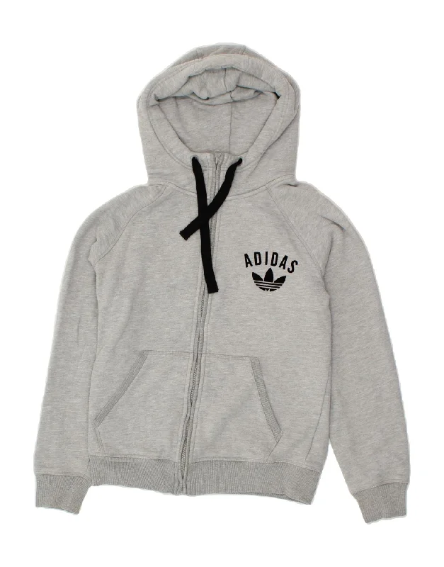 ADIDAS Womens Zip Hoodie Sweater UK 12 Medium Grey Cotton Long Sweater Short Sweater Cropped Sweater ADIDAS Womens Zip Hoodie Sweater UK 12 Medium Grey Cotton Long Sweater Short Sweater Cropped Sweater
