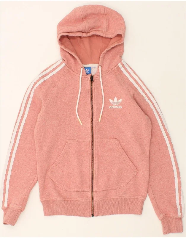 ADIDAS Womens Zip Hoodie Sweater UK 14 Large Pink Open Front Closed Front Wrap Front ADIDAS Womens Zip Hoodie Sweater UK 14 Large Pink Open Front Closed Front Wrap Front