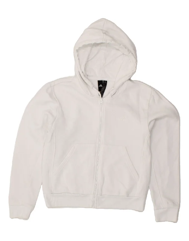 ADIDAS Womens Zip Hoodie Sweater UK 8/10 Small White Cotton Fleece Fabric Down Fabric Feather Fabric ADIDAS Womens Zip Hoodie Sweater UK 8/10 Small White Cotton Fleece Fabric Down Fabric Feather Fabric