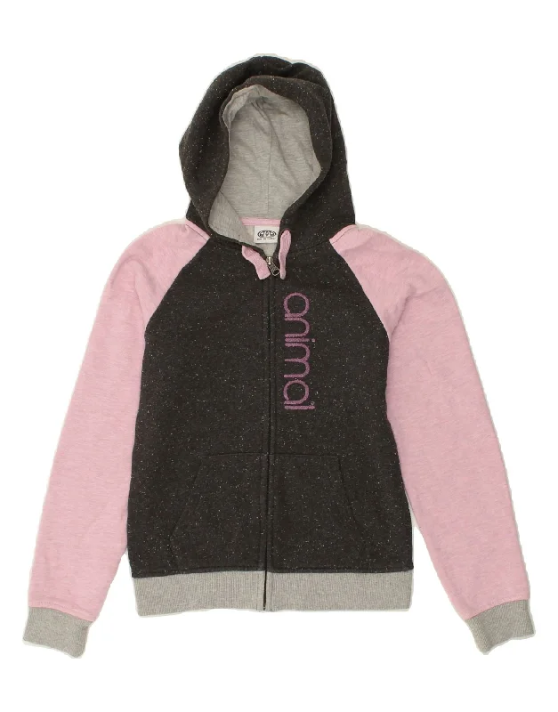 ANIMAL Girls Graphic Zip Hoodie Sweater 11-12 Years Multicoloured Anti-Pilling Anti-Shrink Durable ANIMAL Girls Graphic Zip Hoodie Sweater 11-12 Years Multicoloured Anti-Pilling Anti-Shrink Durable